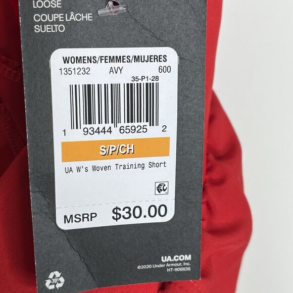 Under Armour Womens Woven Training Short Red Size Small Loose Athletic Running - Picture 6 of 7